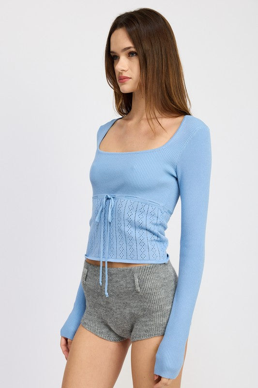 POINTELLE RIB TOP